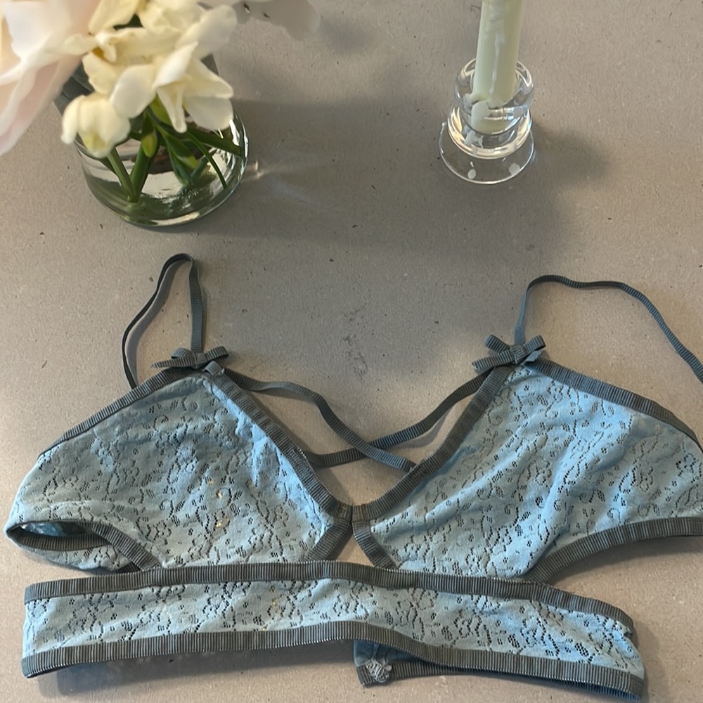 For Love & Lemons powder blue lace bralette